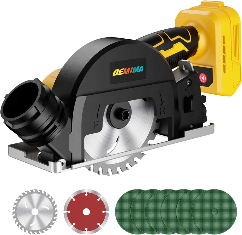 DEMIMA 4" Brushless Cordless Cut-Off Tool Compatible with Dewalt 20V MAX Battery, 500W mini Saw Up to 12000RPM with 6 Cut Off Wheel, 4" Blades & Base Plate for Metal, Wood, Tile and Plastic (No Battery) - Image 1